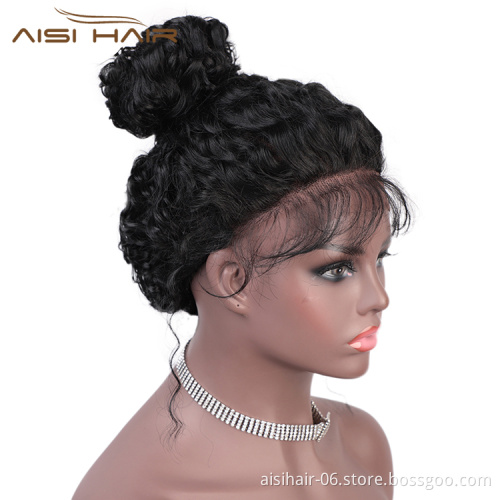 Wholesale Afro Kinky Deep Wave Natural Black Wig Curly Wave Long Lace Front Wig  Wigs For Black Women